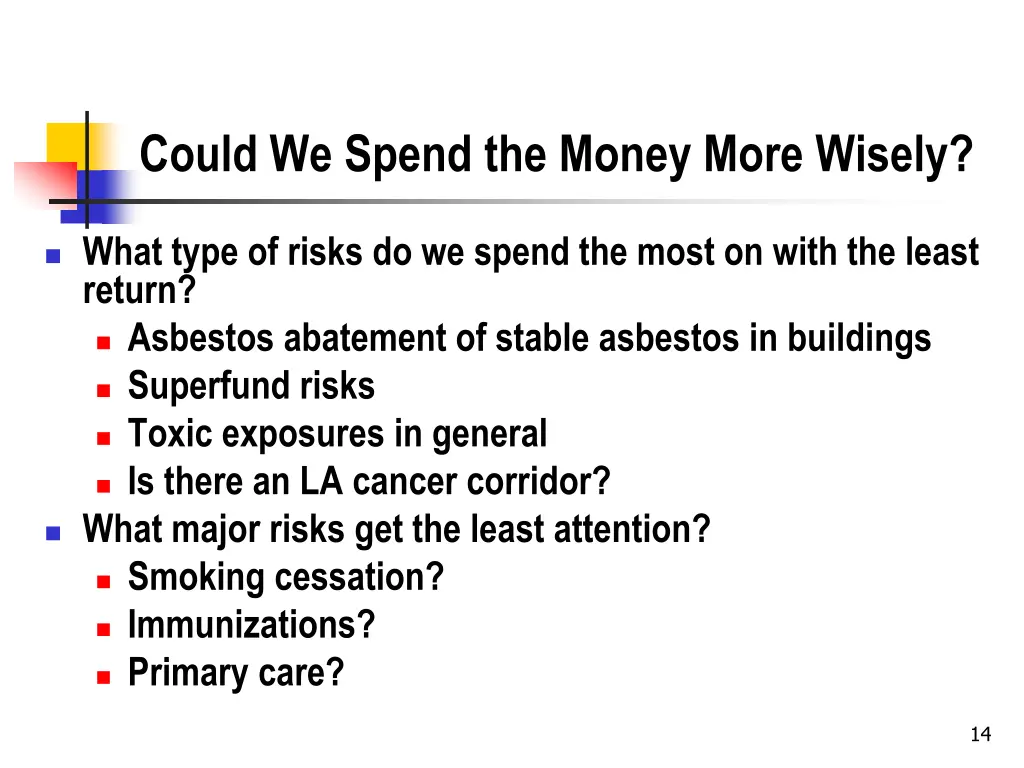 could we spend the money more wisely