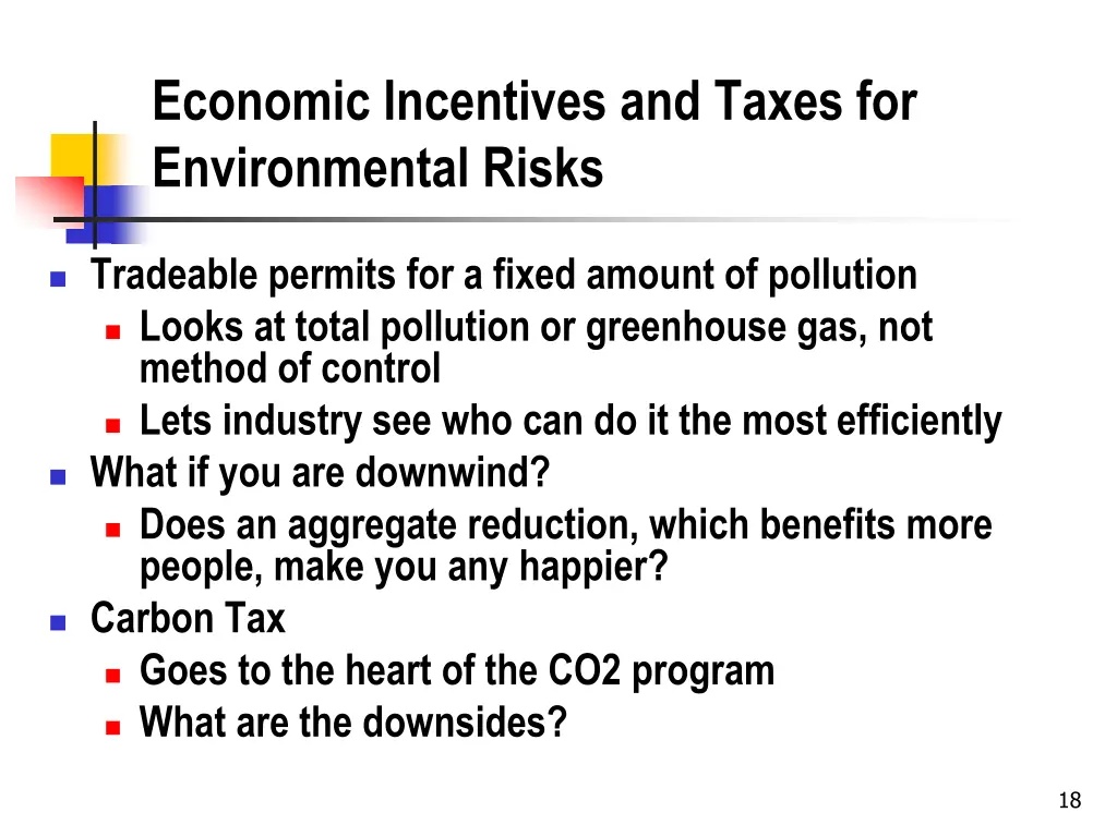 economic incentives and taxes for environmental