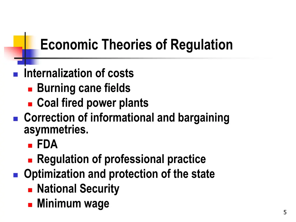 economic theories of regulation