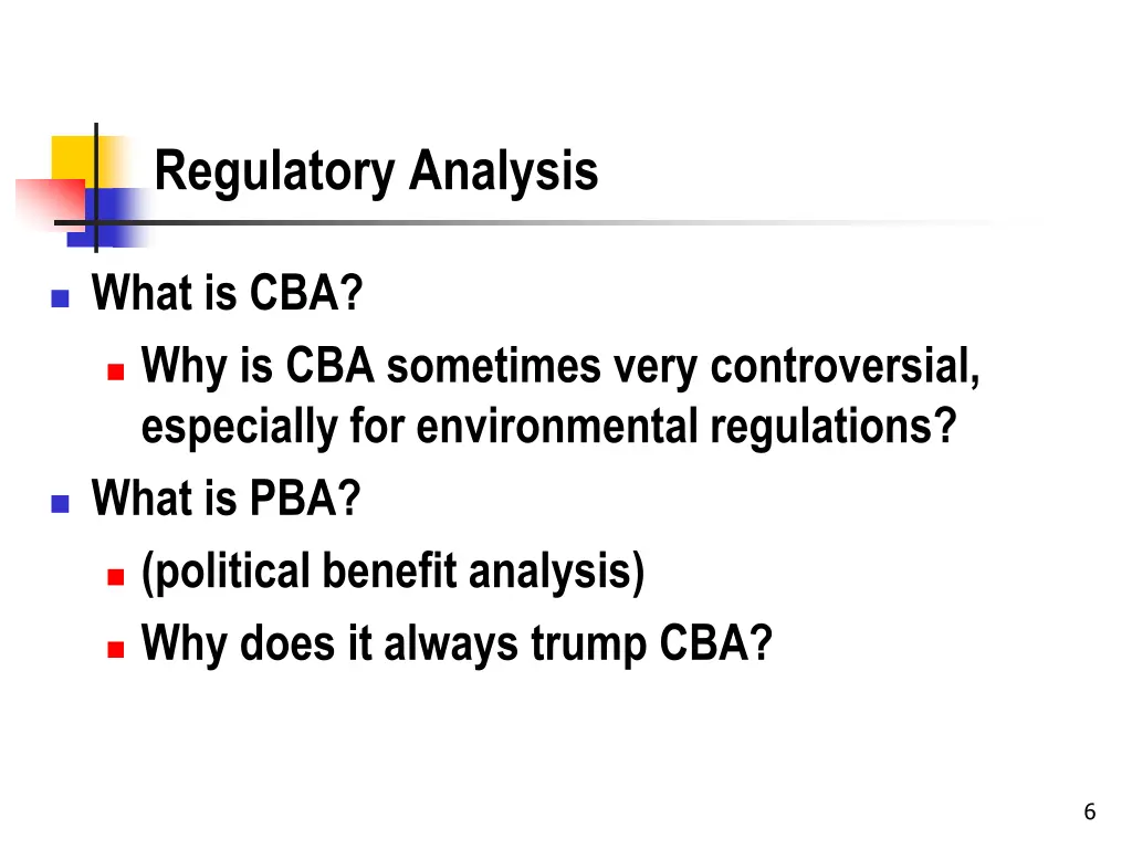regulatory analysis
