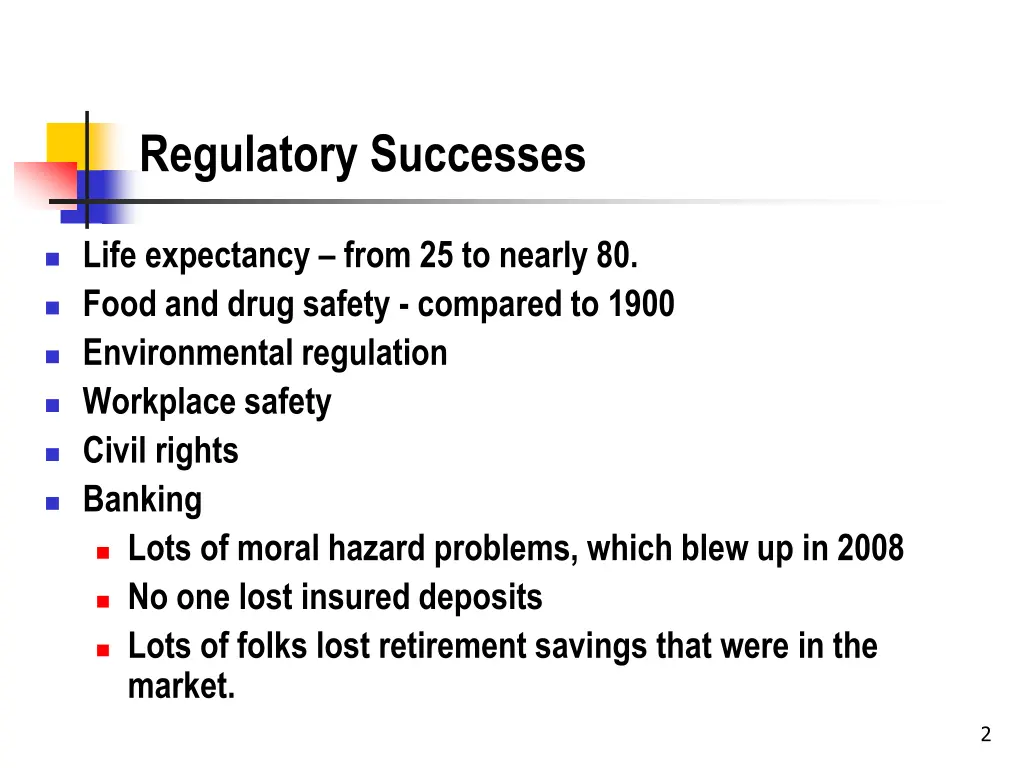regulatory successes