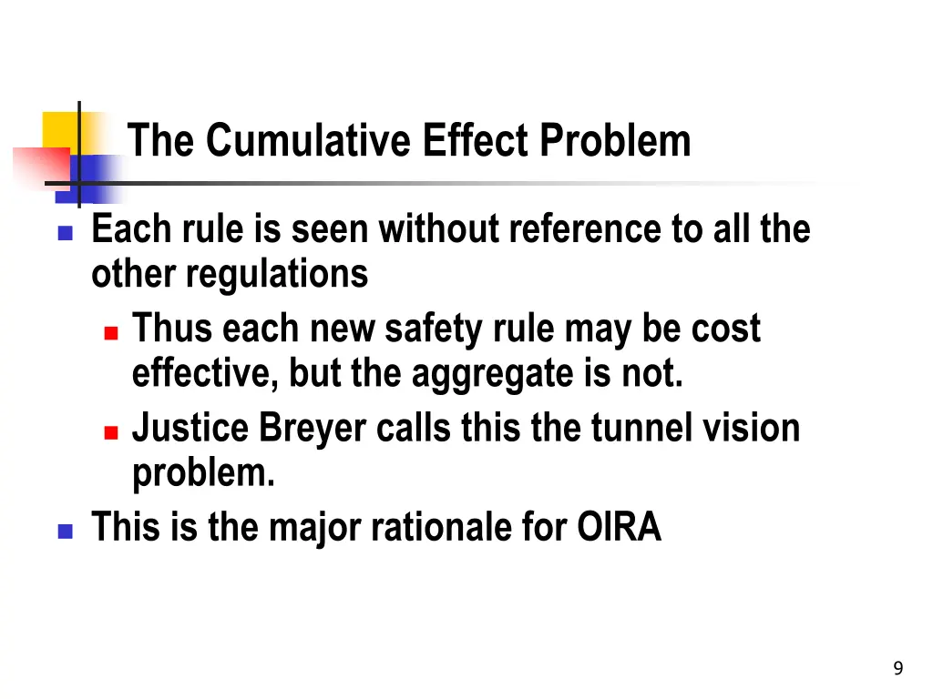 the cumulative effect problem