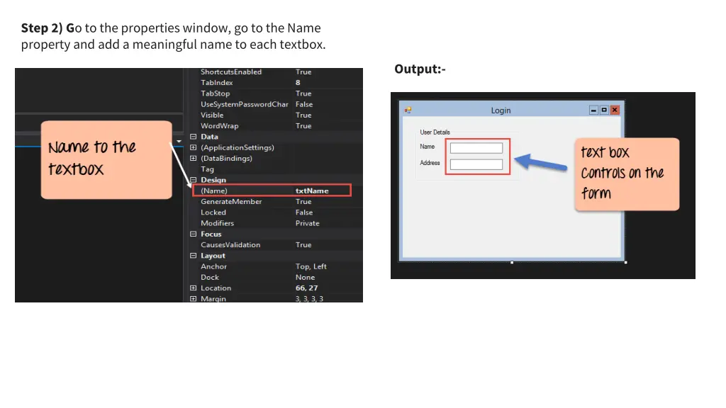 step 2 g o to the properties window