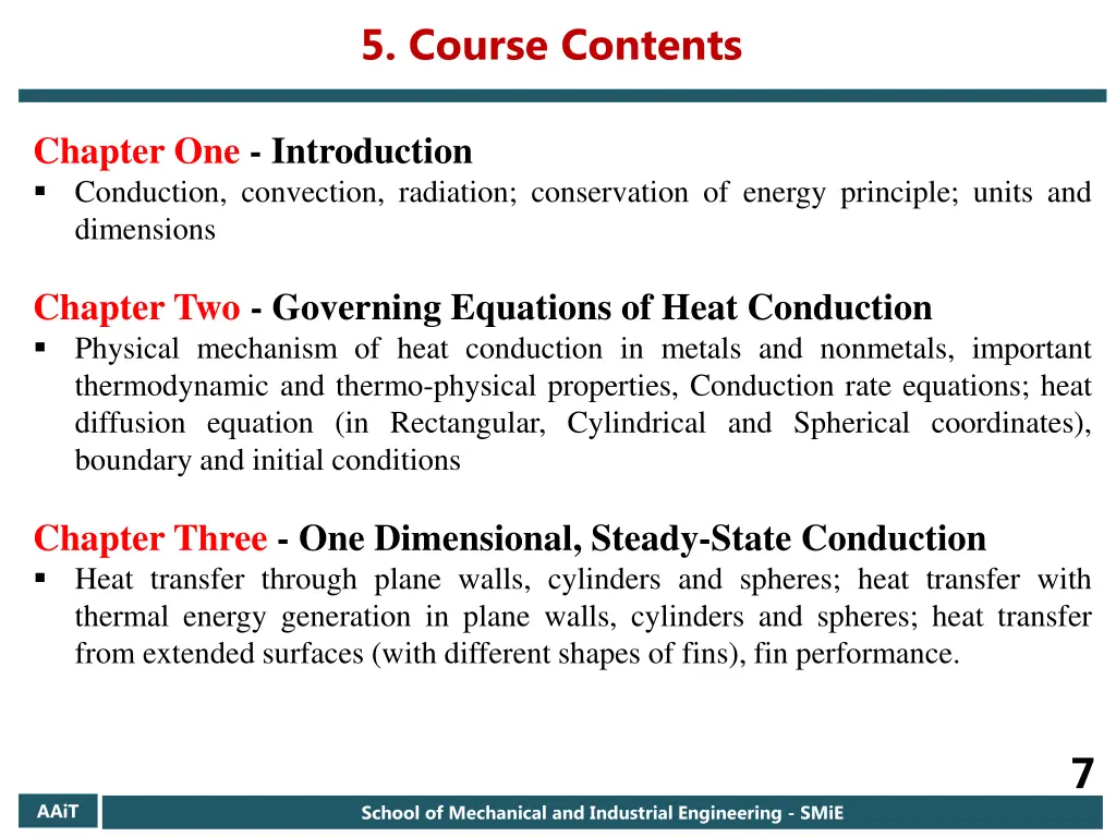 5 course contents