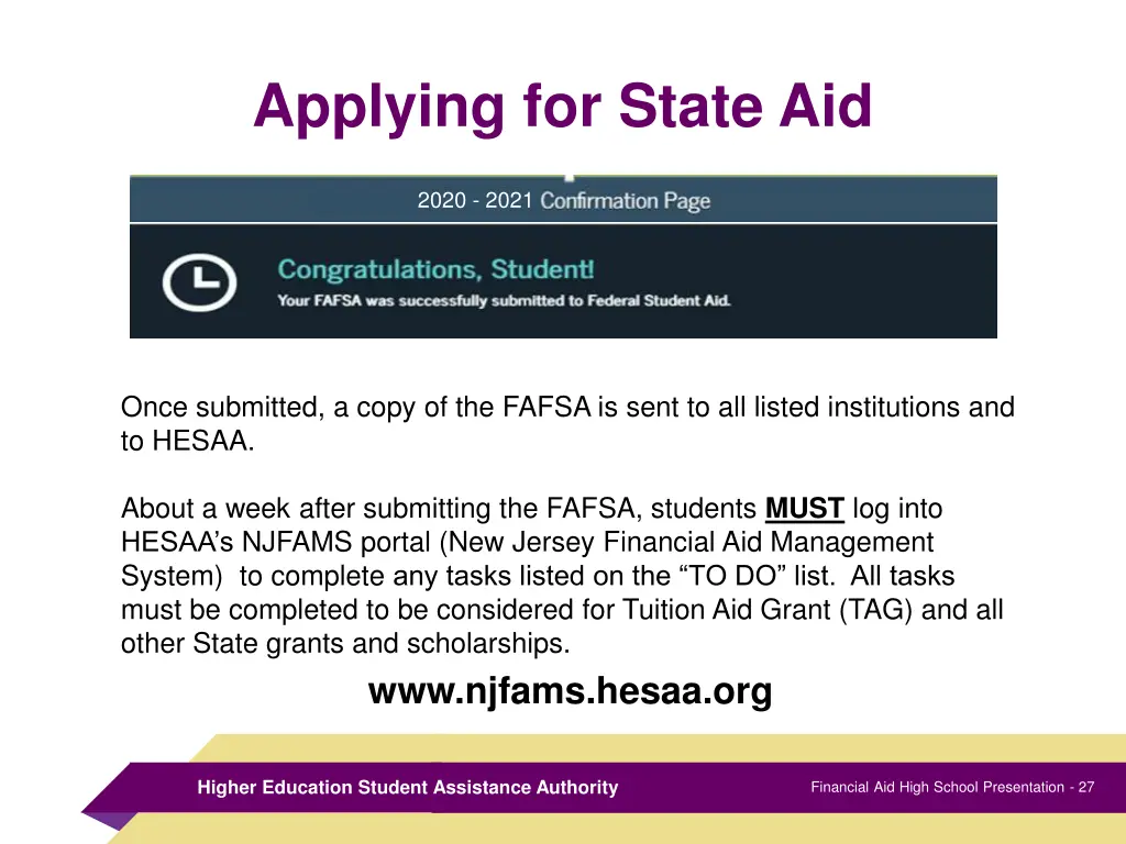 applying for state aid