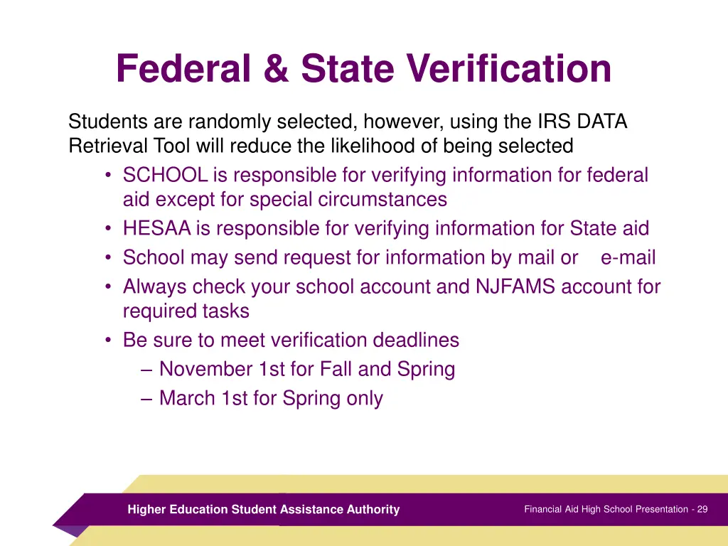 federal state verification