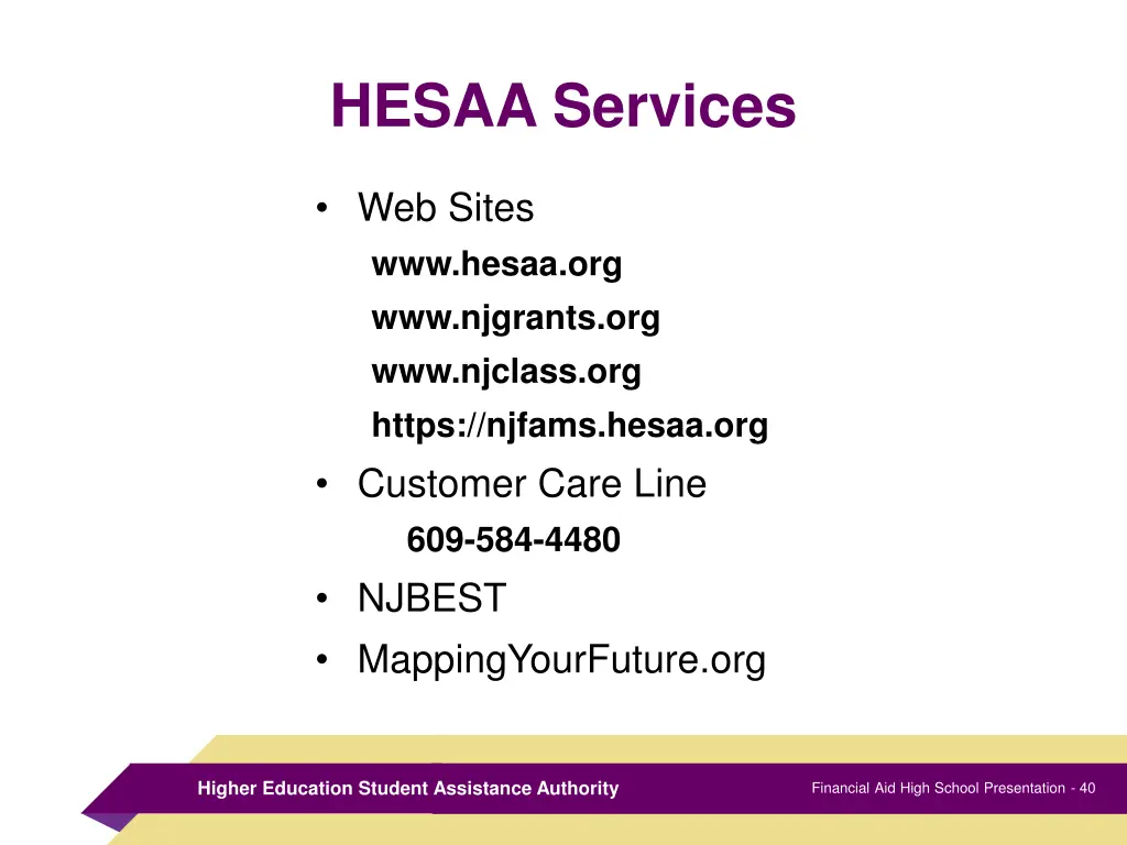 hesaa services