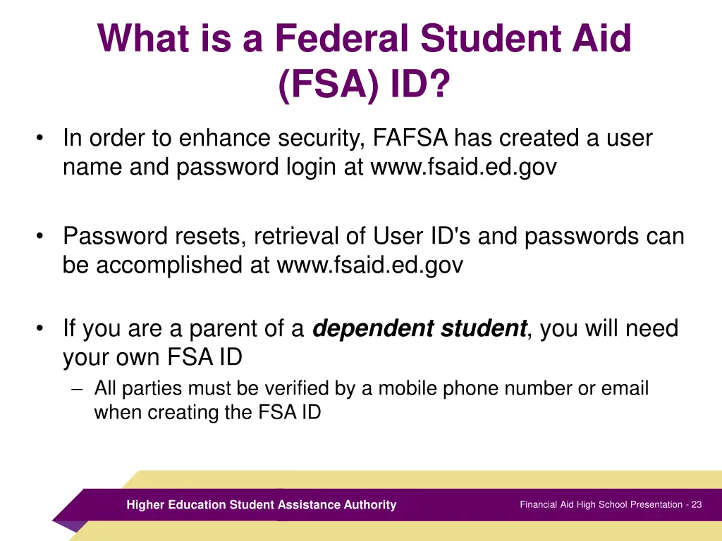 what is a federal student aid fsa id