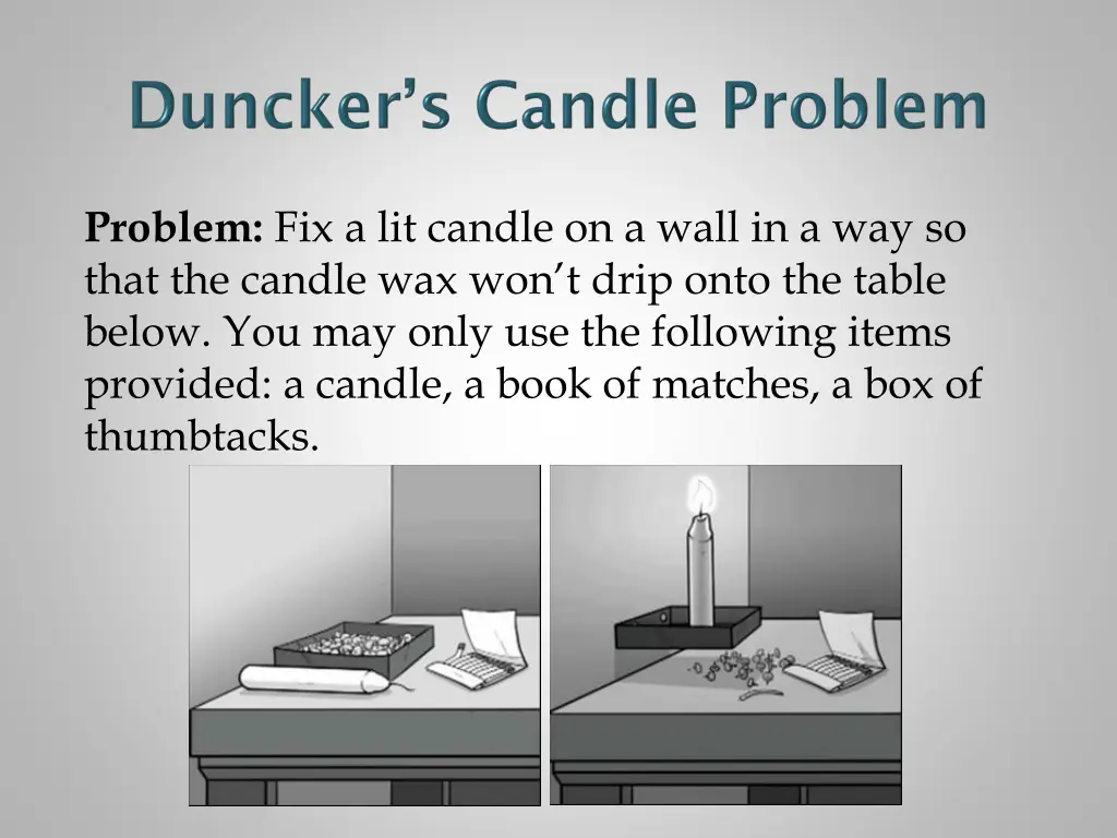 problem fix a lit candle on a wall 1
