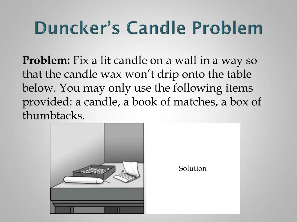 problem fix a lit candle on a wall