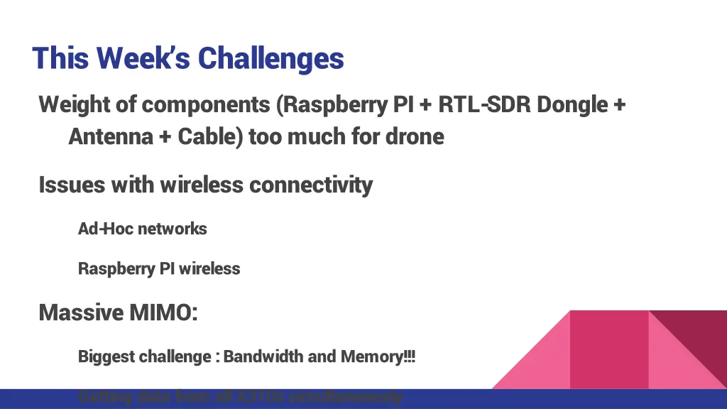this week s challenges weight of components