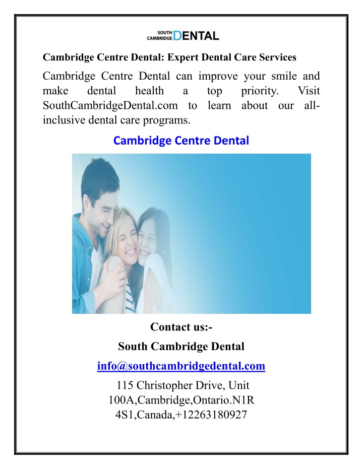 cambridge centre dental expert dental care