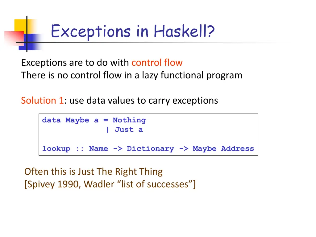 exceptions in haskell