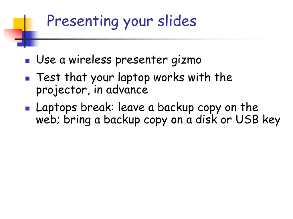 presenting your slides