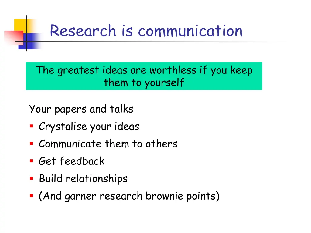 research is communication