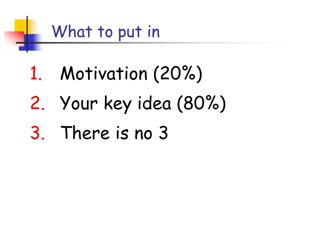 what to put in 1