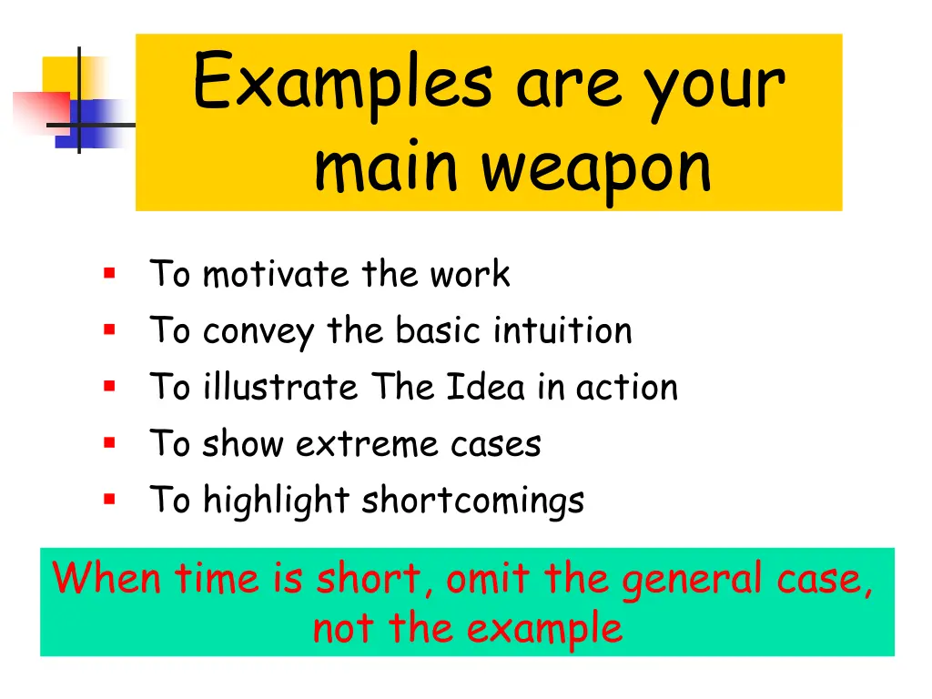 your main weapon examples are your main weapon