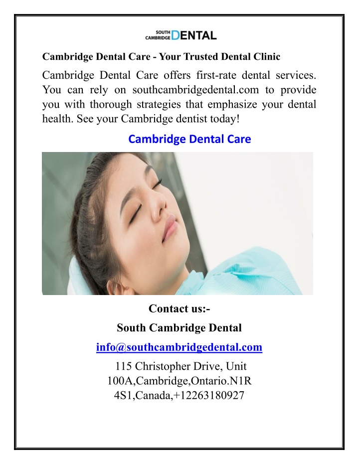 cambridge dental care your trusted dental clinic
