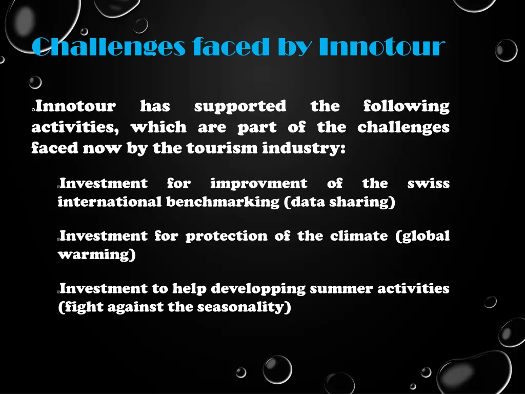 challenges faced by innotour