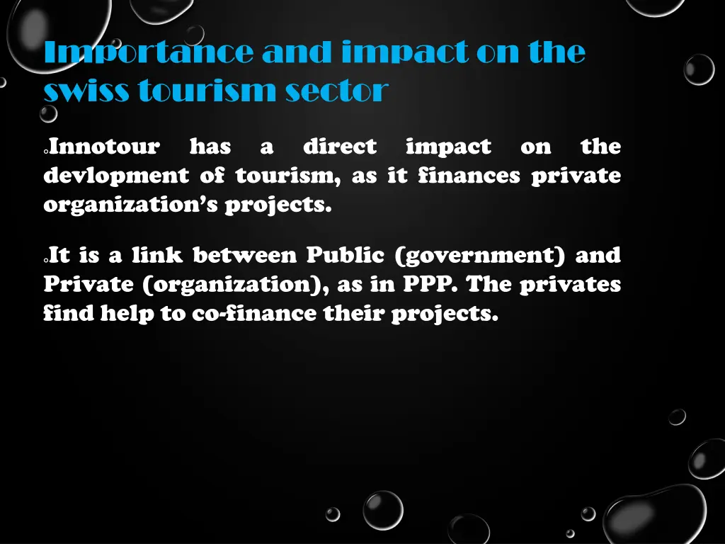 importance and impact on the swiss tourism sector