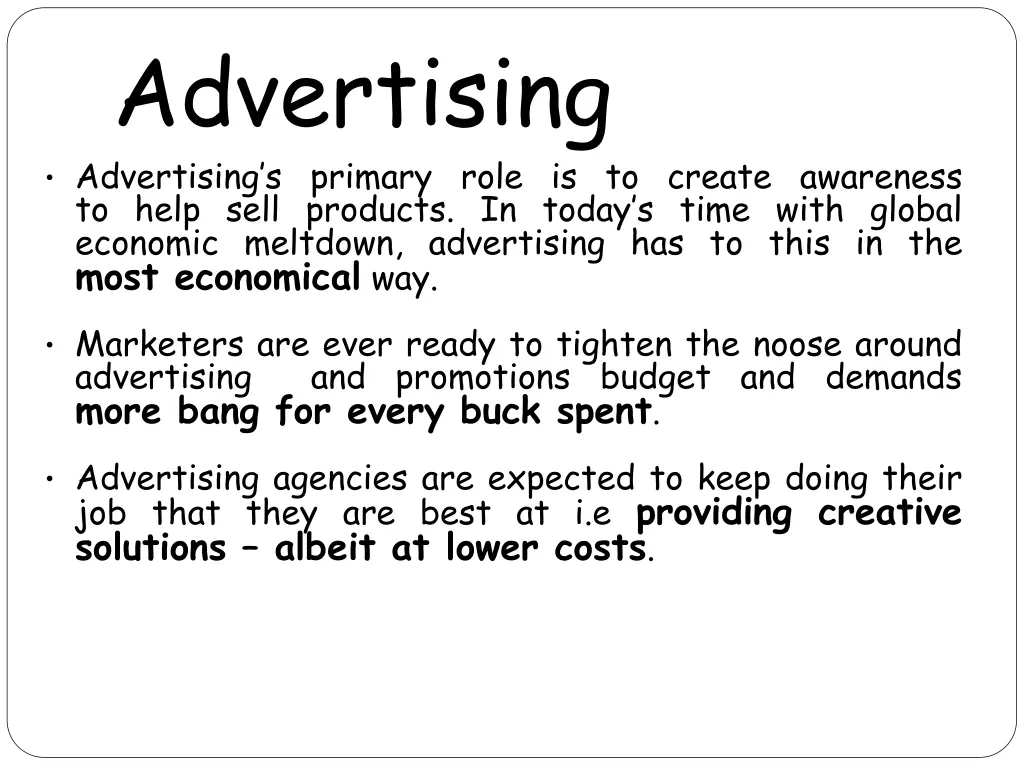 advertising advertising s primary role