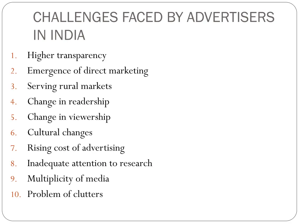 challenges faced by advertisers in india