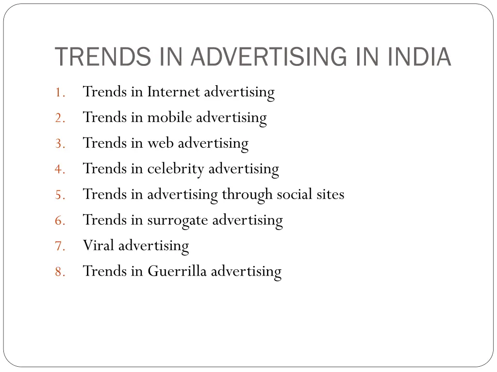 trends in advertising in india