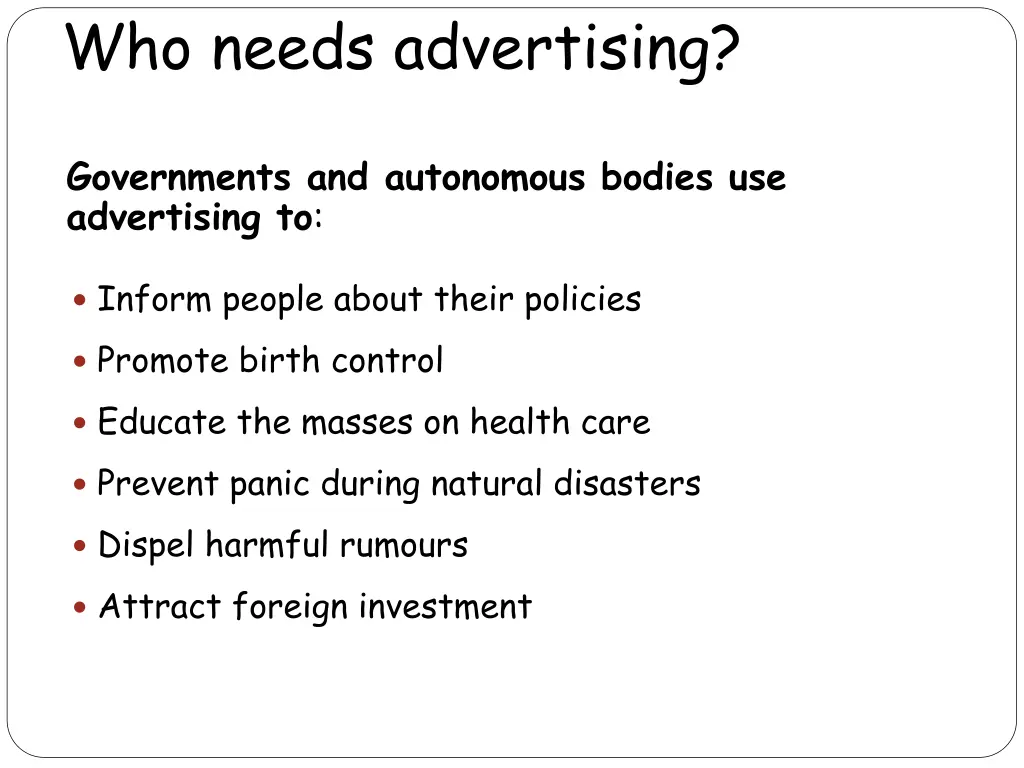 who needs advertising 1