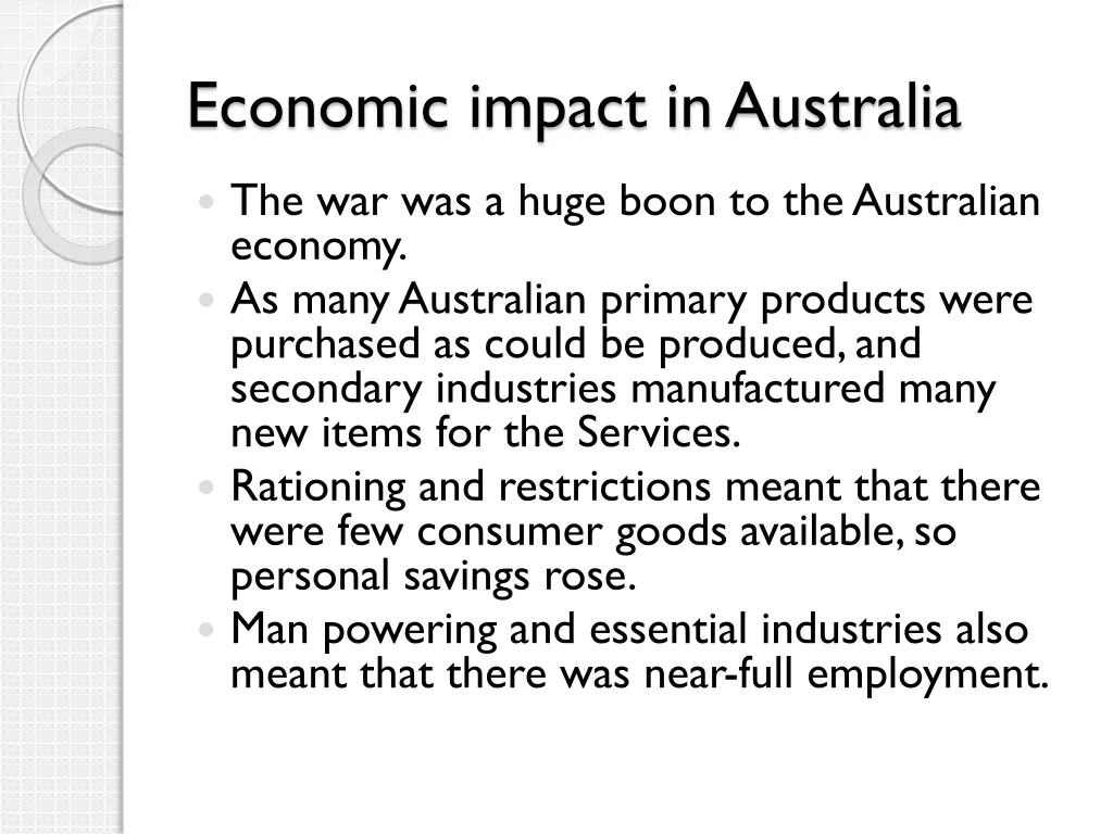 economic impact in australia