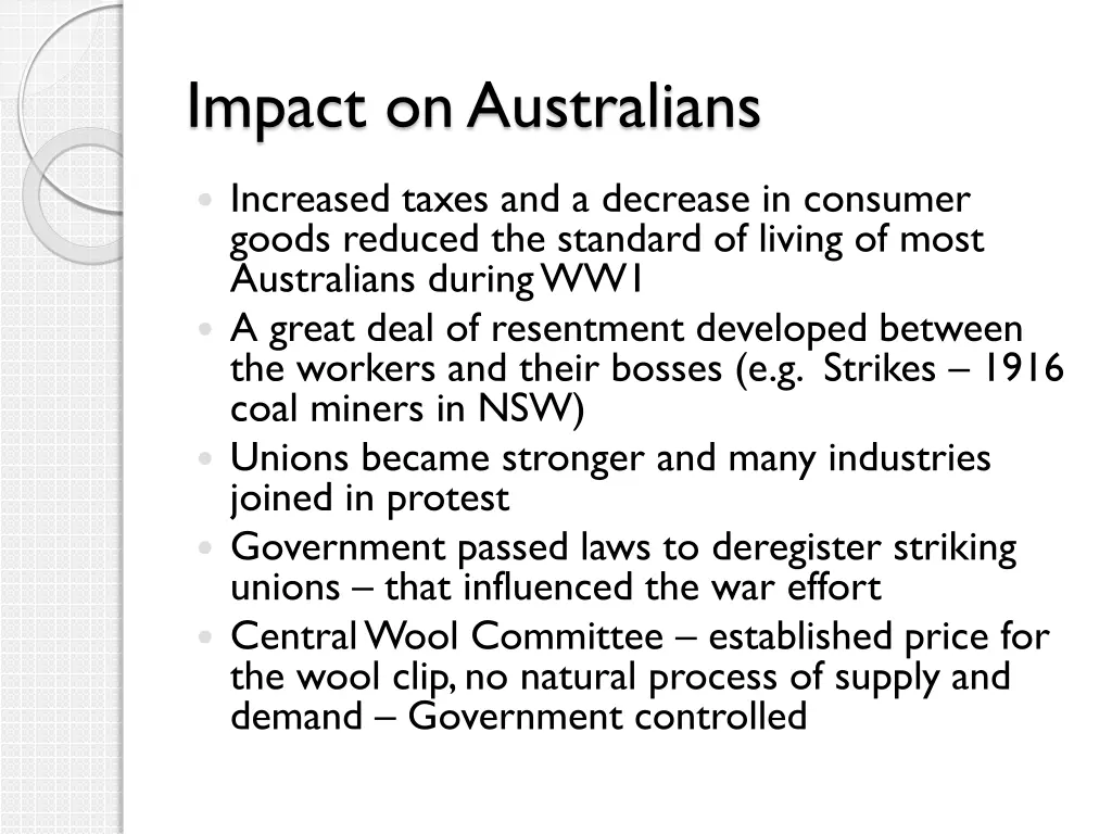 impact on australians