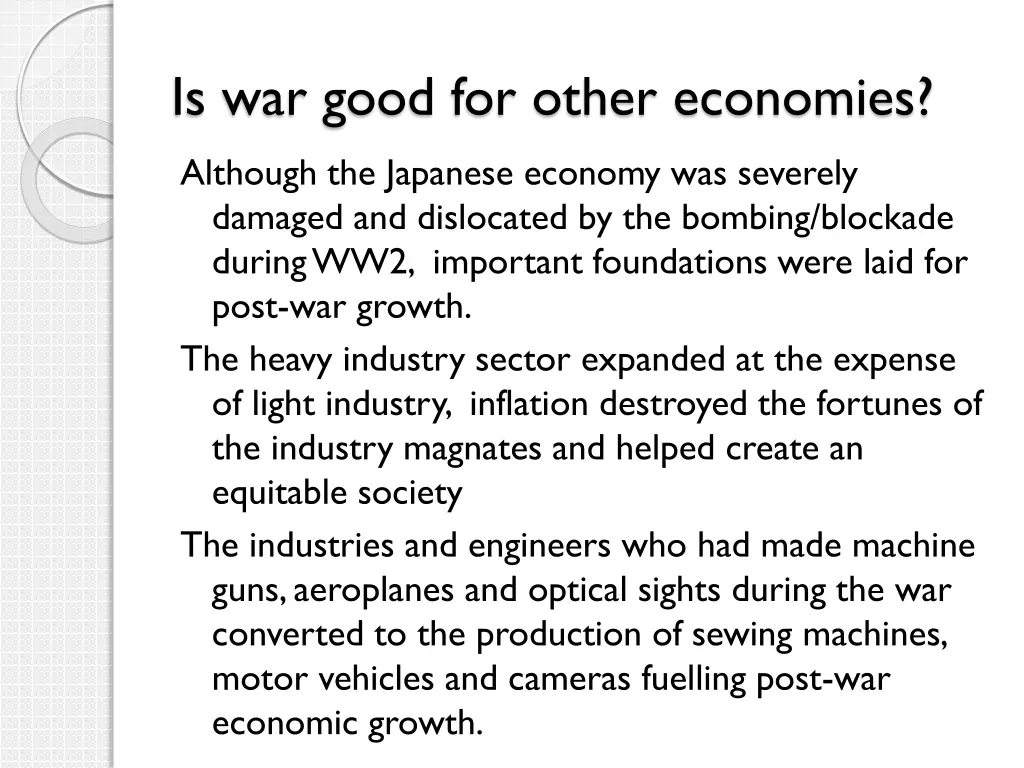is war good for other economies