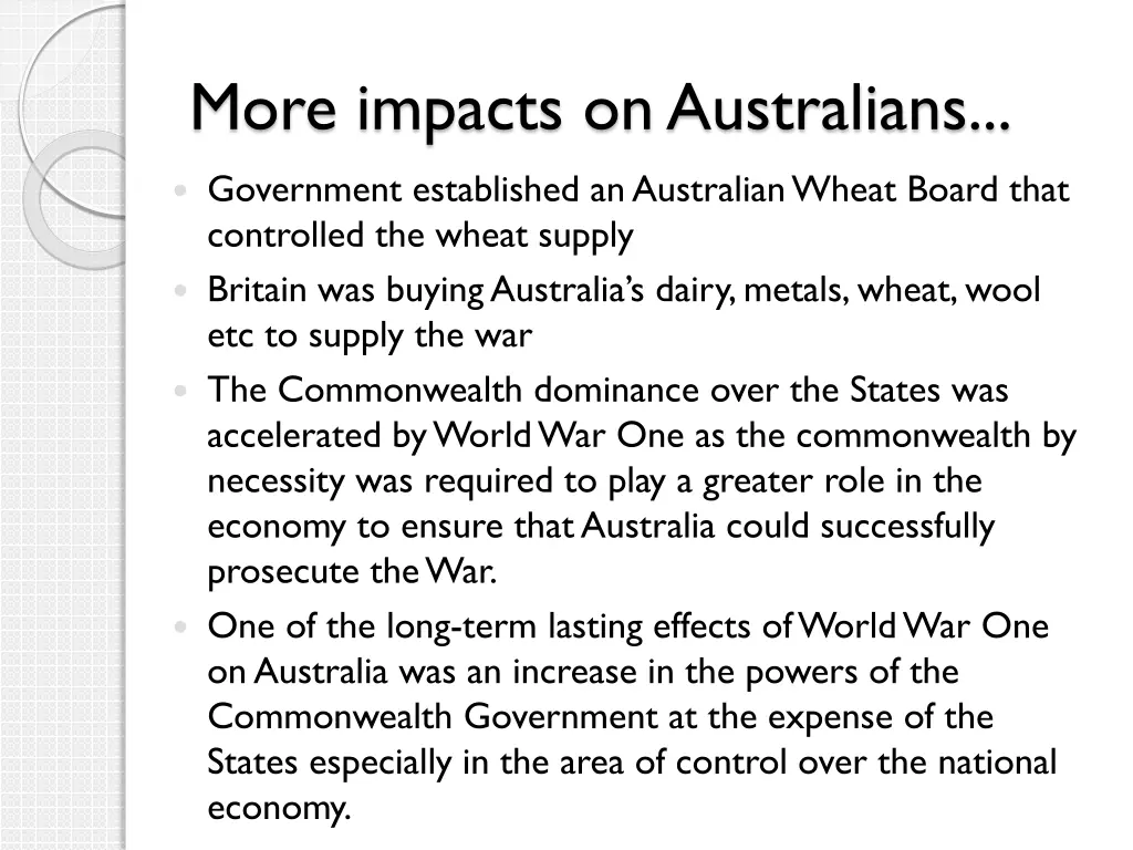 more impacts on australians