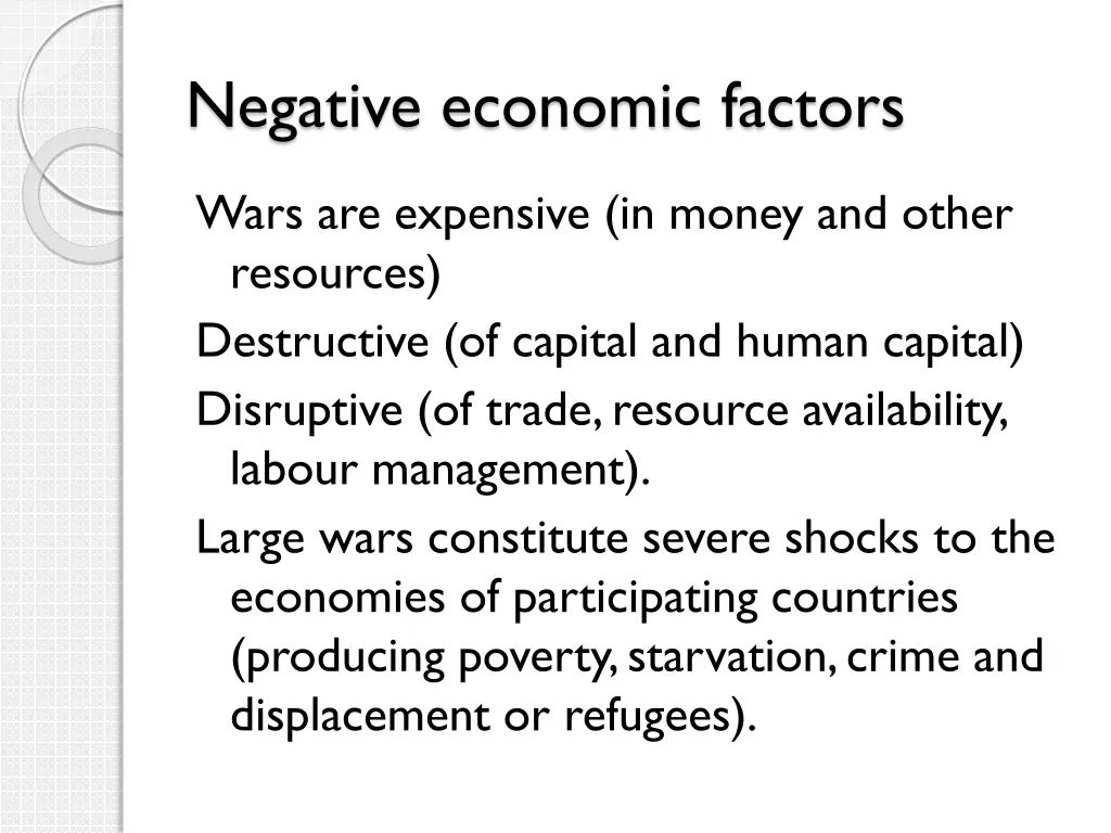 negative economic factors