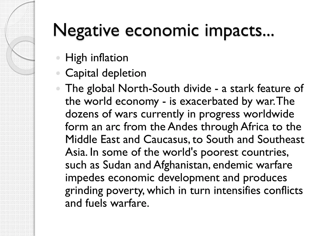 negative economic impacts