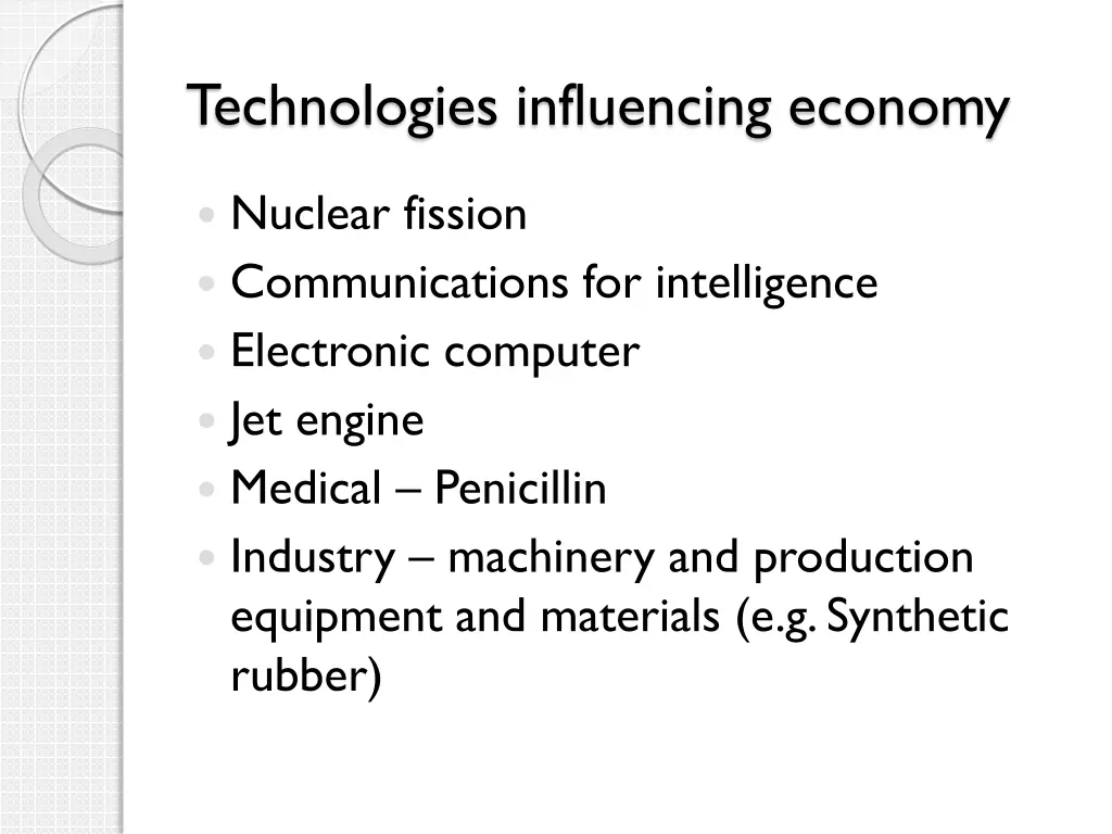 technologies influencing economy