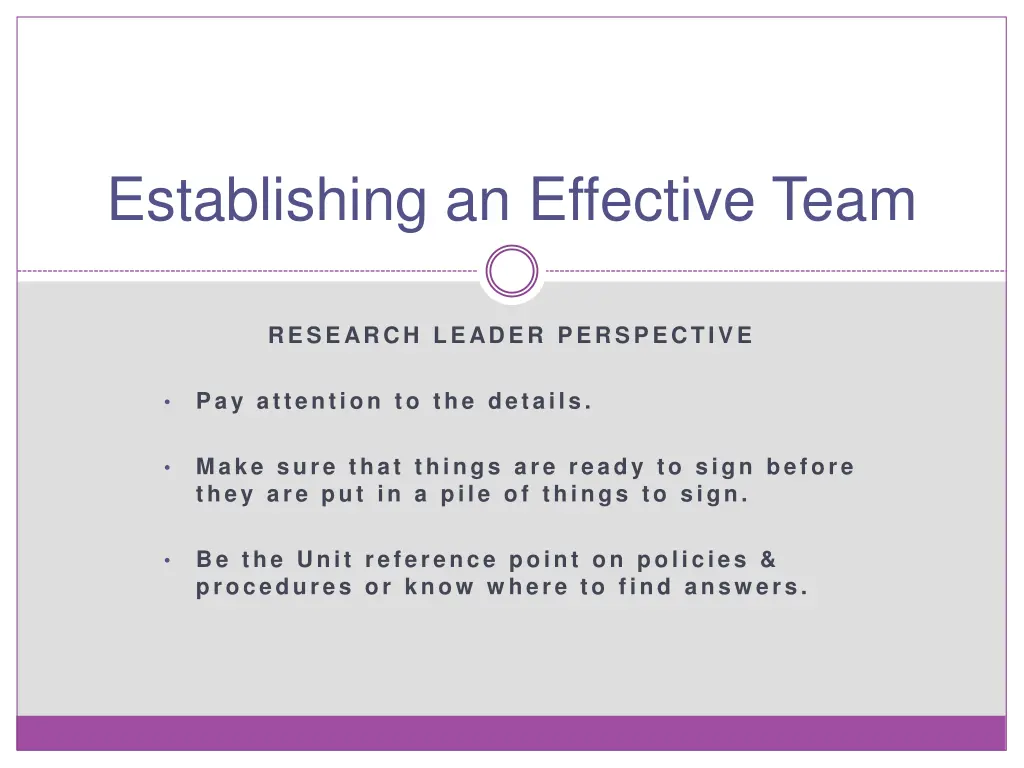 establishing an effective team 2