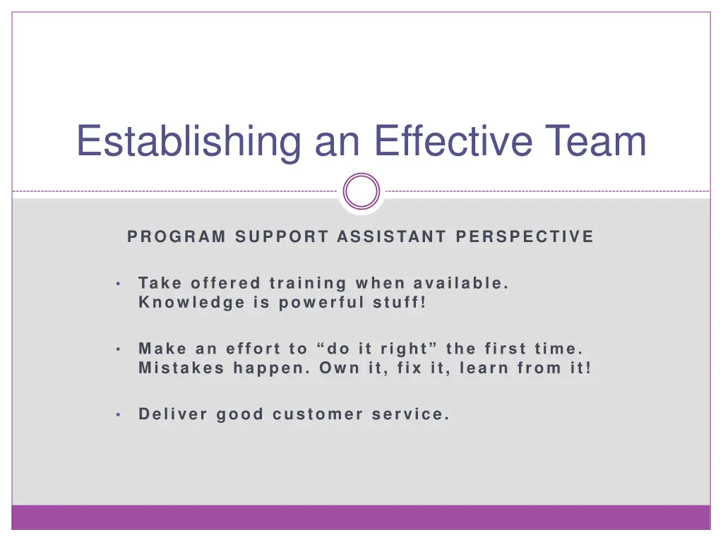 establishing an effective team 5