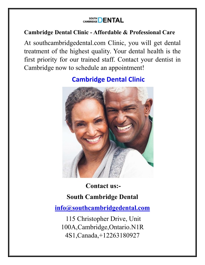 cambridge dental clinic affordable professional