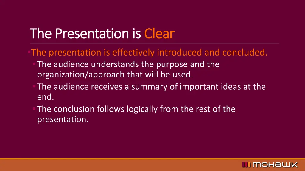 the presentation is the presentation is clear