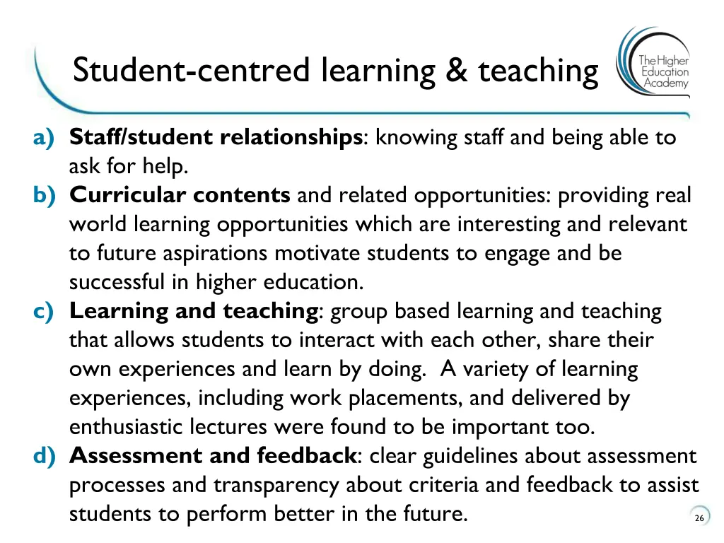 student centred learning teaching