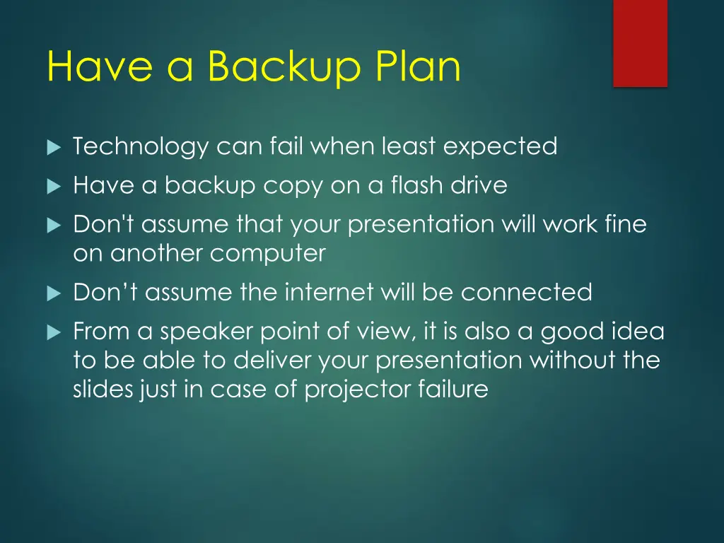 have a backup plan