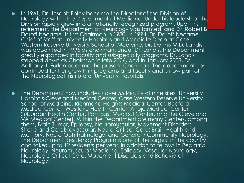 in 1961 dr joseph foley became the director