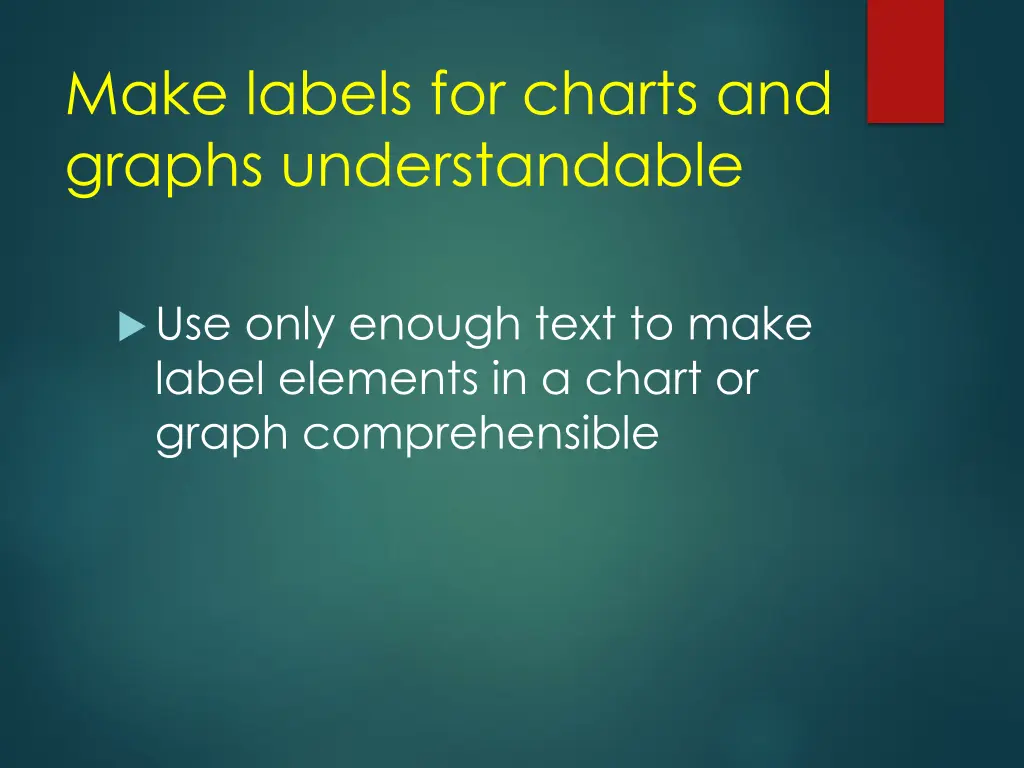 make labels for charts and graphs understandable