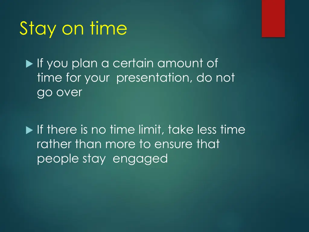 stay on time