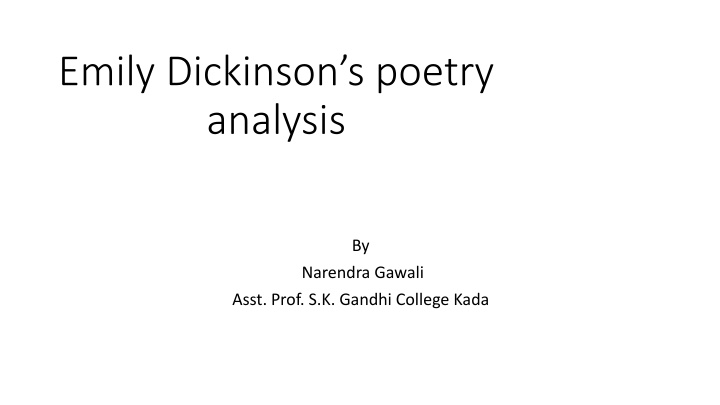 emily dickinson s poetry analysis