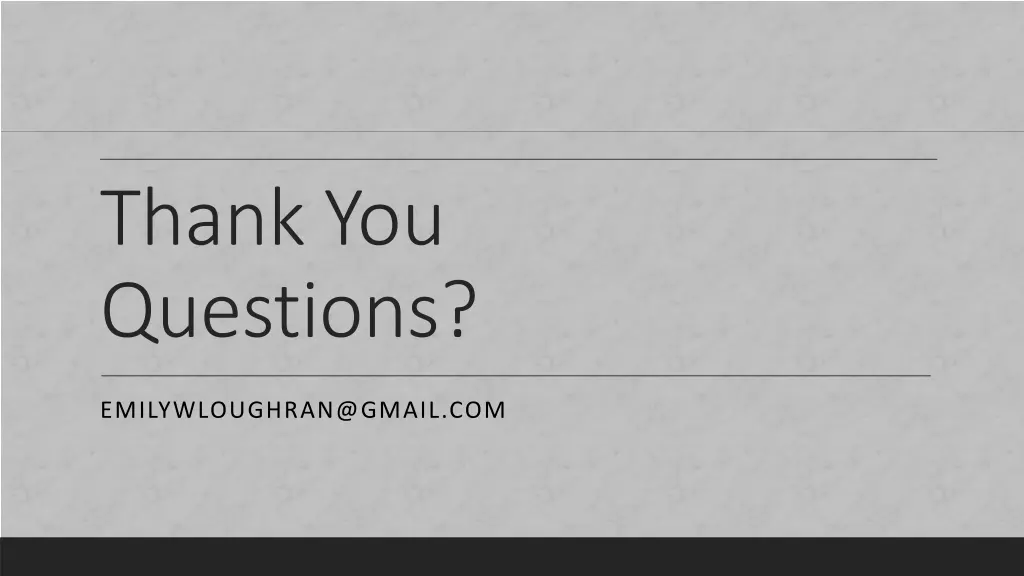 thank you questions