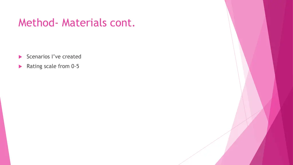 method materials cont