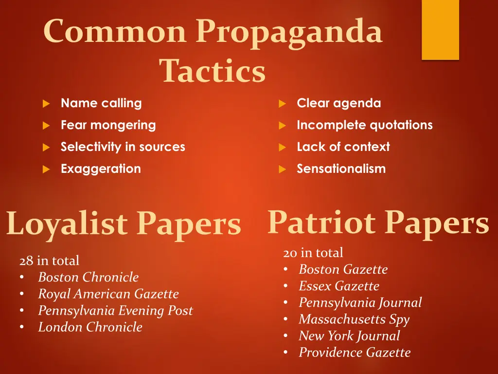common propaganda tactics