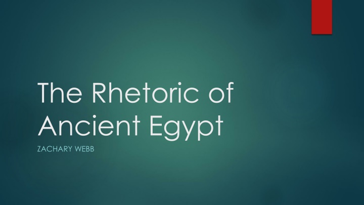 the rhetoric of ancient egypt zachary webb