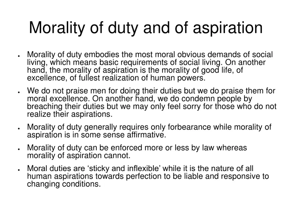 morality of duty and of aspiration
